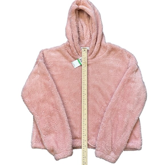 Planet Gold Loose Fleece Hoodie Silver Pink New - Picture 7 of 7
